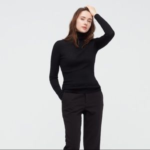 Uniqlo Extra Fine Merino Ribbed Turtleneck Sweater